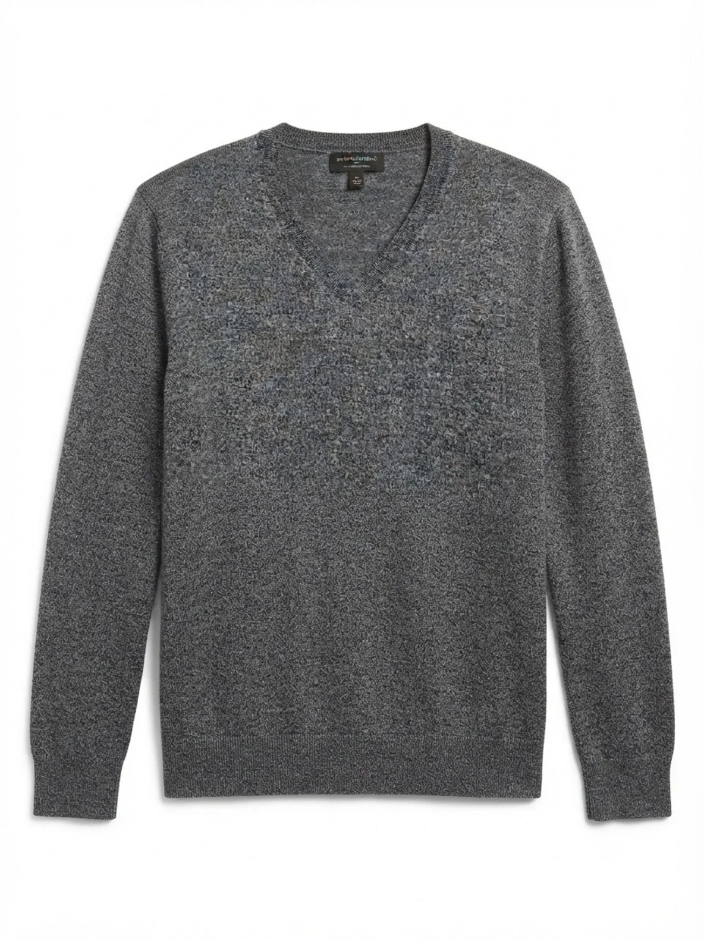 Banana Republic 100% Merino Wool Heathered Grey V-Neck Pullover Sweater XL